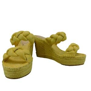 Kenneth Cole Womens Yellow Olivia Braid Espadrilles Wedge Shoes - Size 8